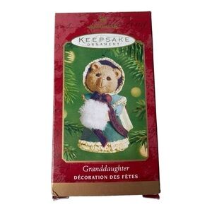 NWT Hallmark Keepsake 2001 Granddaughter Bear Christmas Ornament